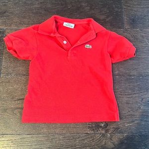 Red Lacoste short sleeve Polo size 4 kids